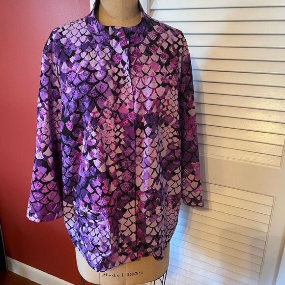 ADDITIONS BY CHICO’S | lightweight purple zip up jacket with snaps size 3 or L - Picture 1 of 5